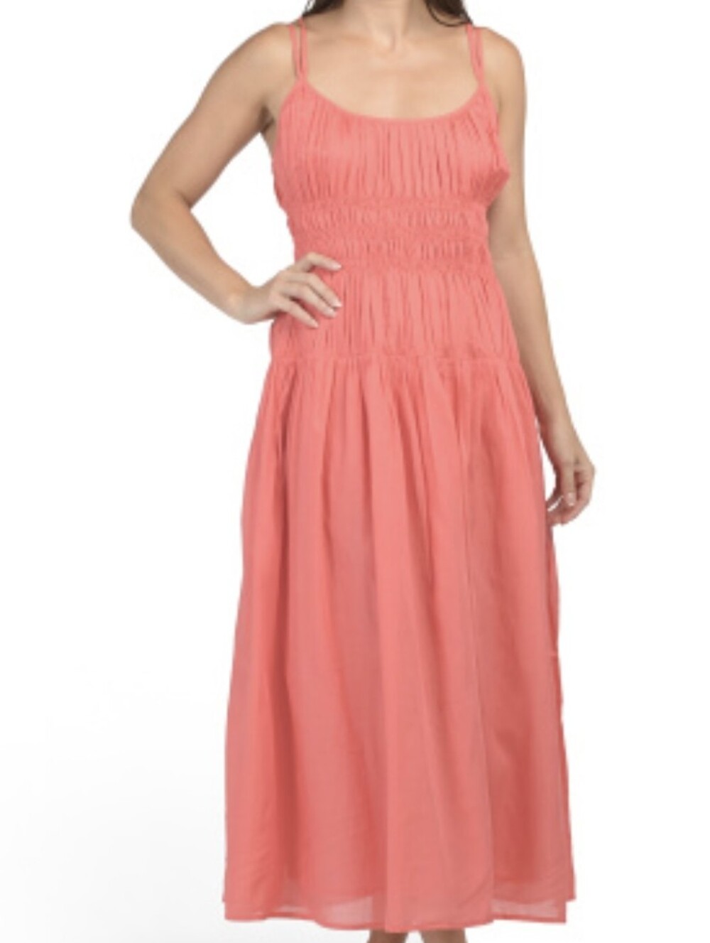 NWT - Elan Viscose/Cotton Smocked Waist Pleated Bodice Lined Maxi Dress - Size M